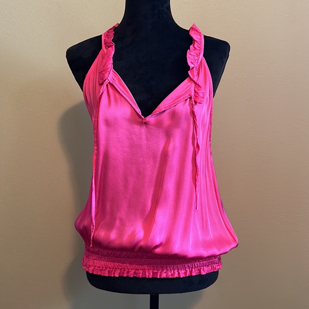 Sofia Tara Italian Satin Top fits sizes 2-6. Handmade & organically hand dyed.